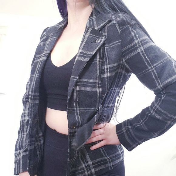 Smart Set Plaid Wool Pea Coat - Picture 5 of 15